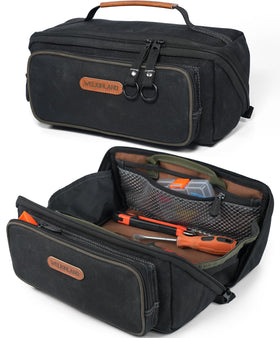 WELKINLAND LayFlat Tool Pouch wide mouth for fast tool access on site.