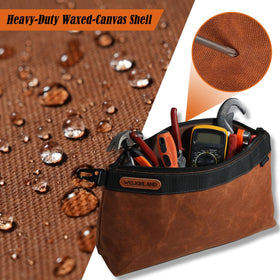 WELKINLAND spacious tool pouch shows ample capacity for full-size tools
