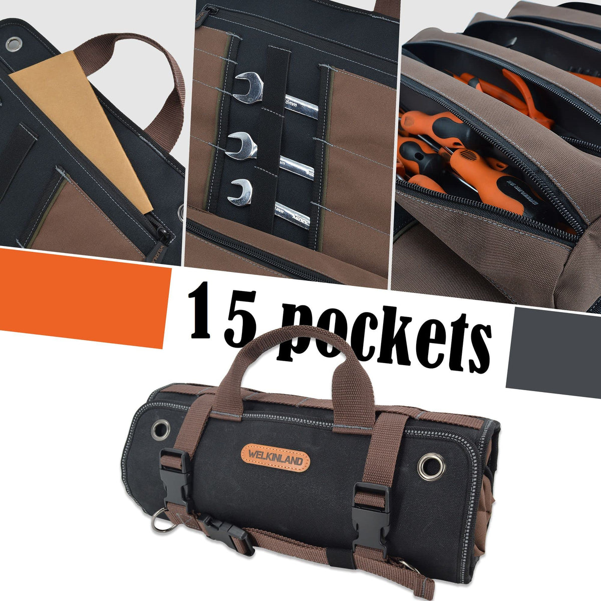 Welkinland tool roll compact storage ready to fit in car or bag