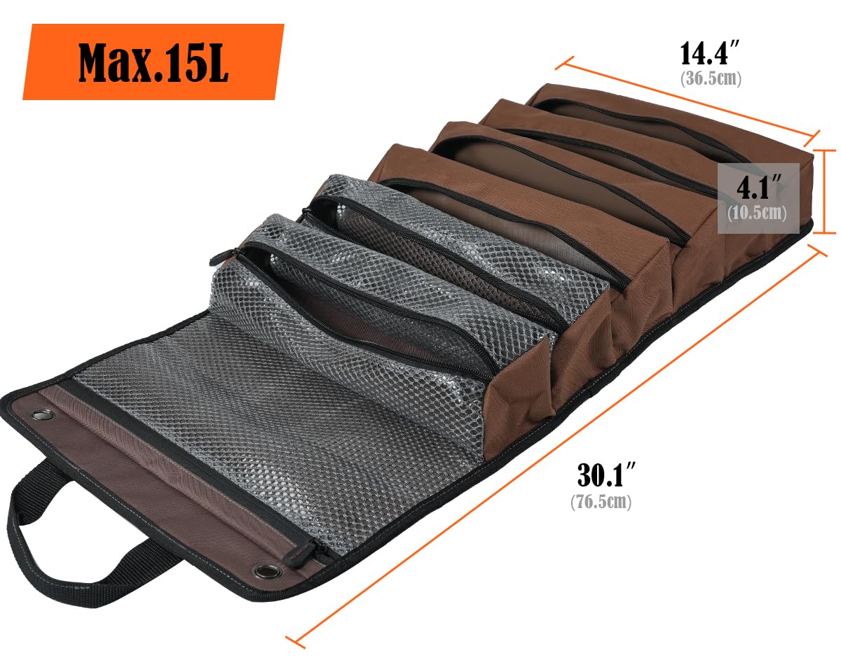 Welkinland rolled-compact tool roll ready for transport between sites.
