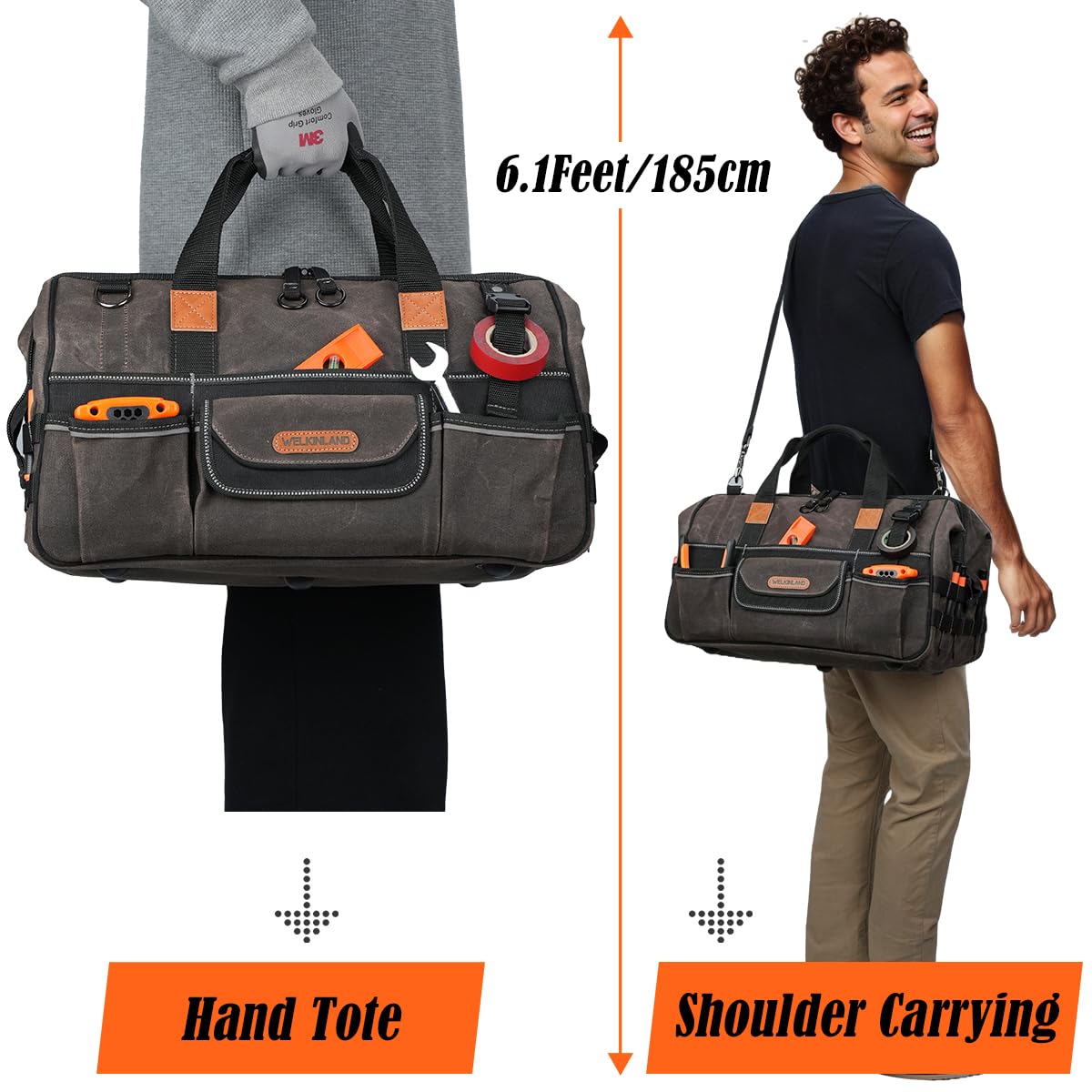 WELKINLAND durable gun-metal hardware withstands daily wear