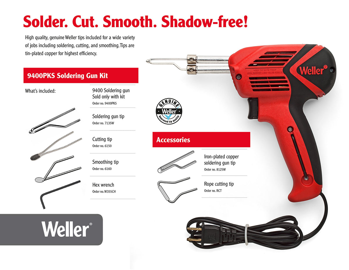 Weller Geuinine ergonomic grip improves comfort during soldering sessions.