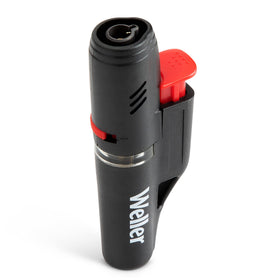 Weller WE-WLTBUM2 mini torch flame adjustment demonstrates windproof heat for outdoor tasks