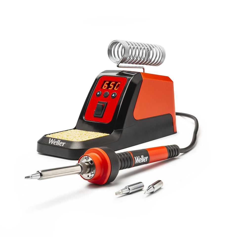 Weller WLSKD7012A soldering station on a workbench showing precise control.