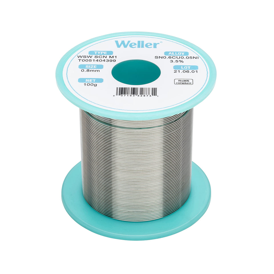 Weller WSW SCN M1 solder wire 0.8mm for consistent joints