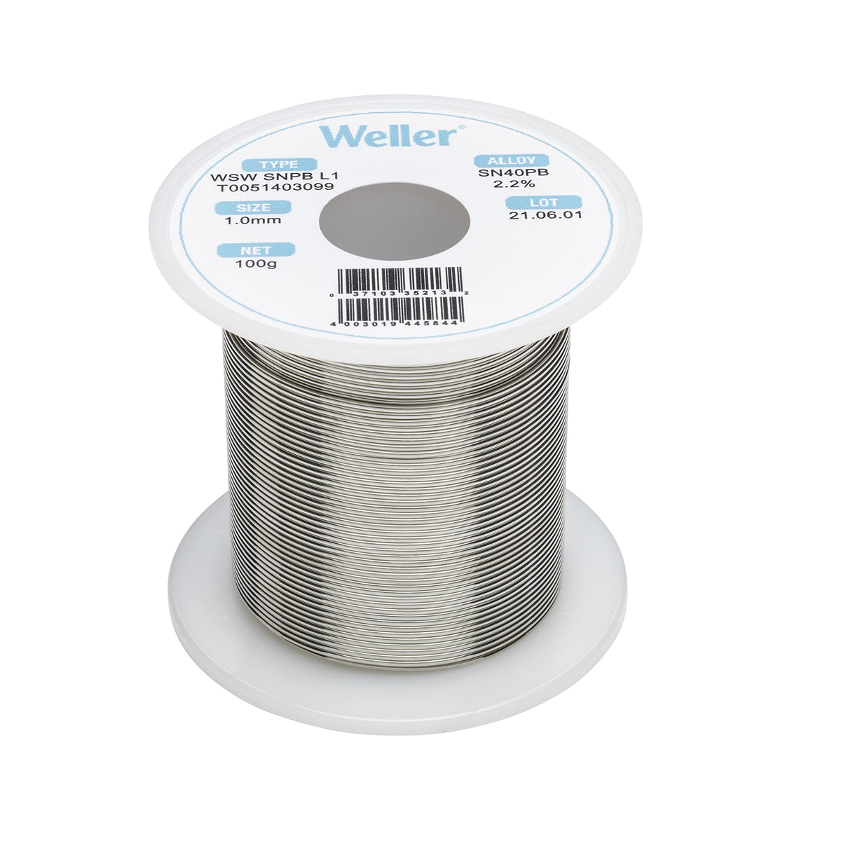 Weller WSW solder wire, 1mm diameter, on reel for precise manual soldering.