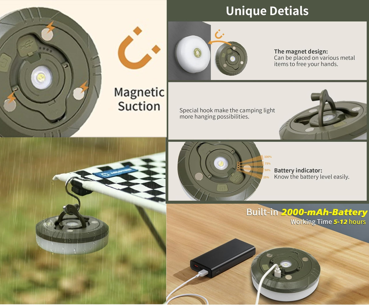 Wellgium compact portable lights twist to store, travel ready.