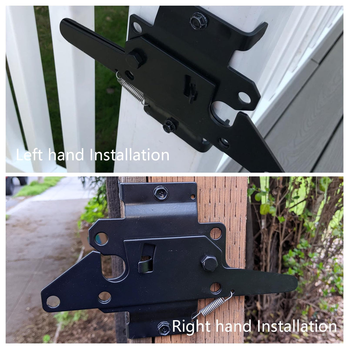 WellMade gate latch closeup mechanism highlights self-locking action for automatic closing.