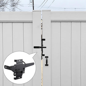 WellMade gate latch installed on a gate demonstrates secure, one-hand operation outdoors.
