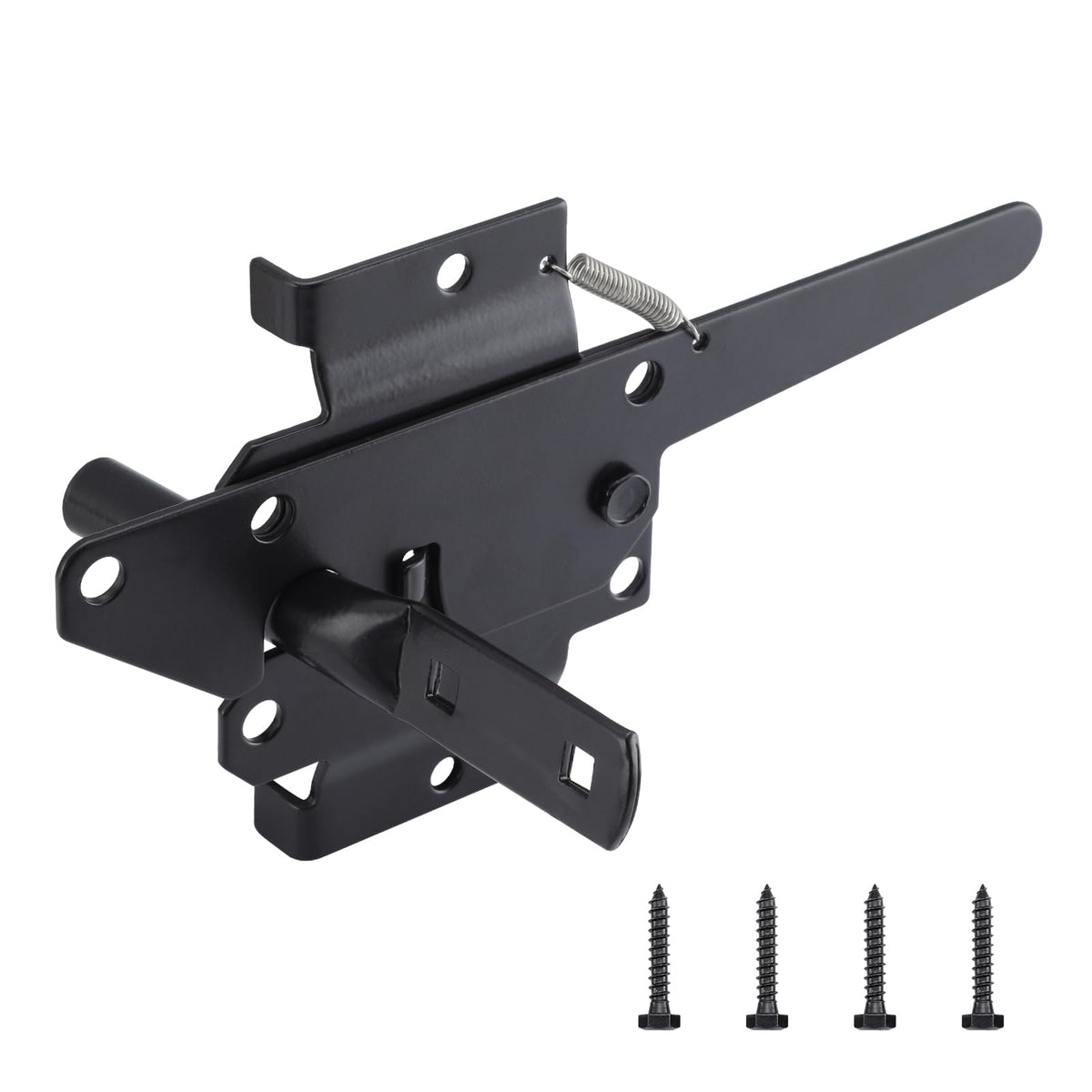 WellMade gate latch main body shows sturdy iron and black finish for outdoor durability.