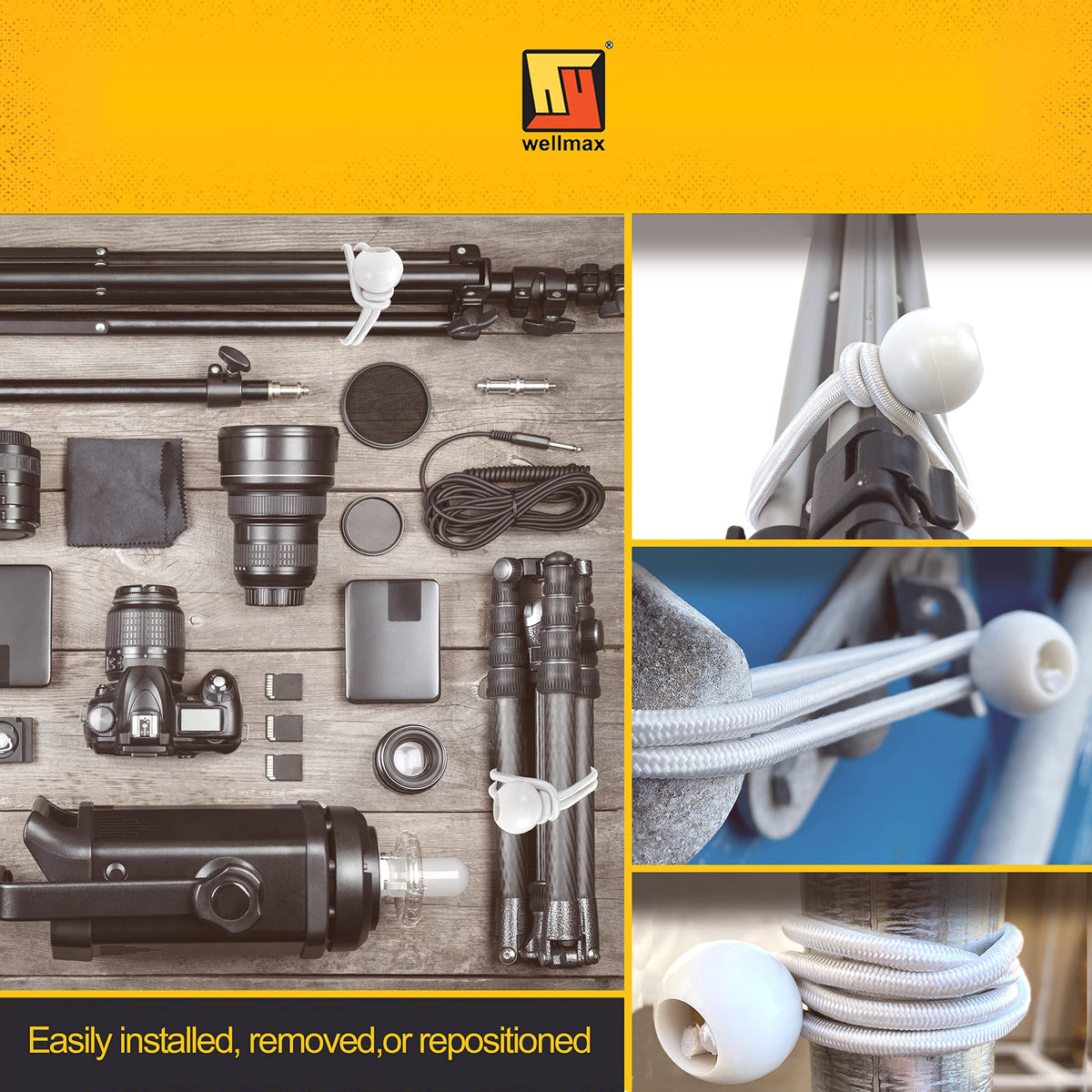 Wellmax heavy-duty elastic cords for high-tension securing applications.