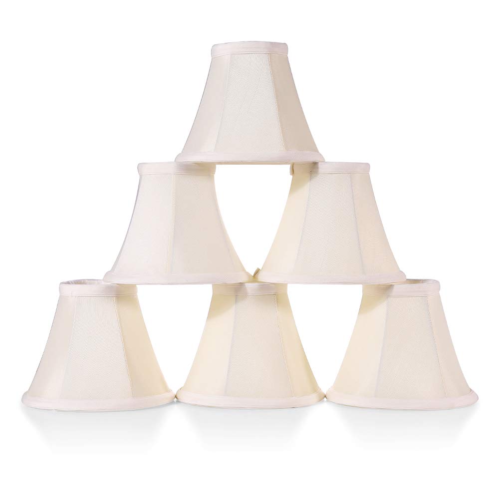 Wellmet chandelier shade for candle bulb with clip-on six-piece set