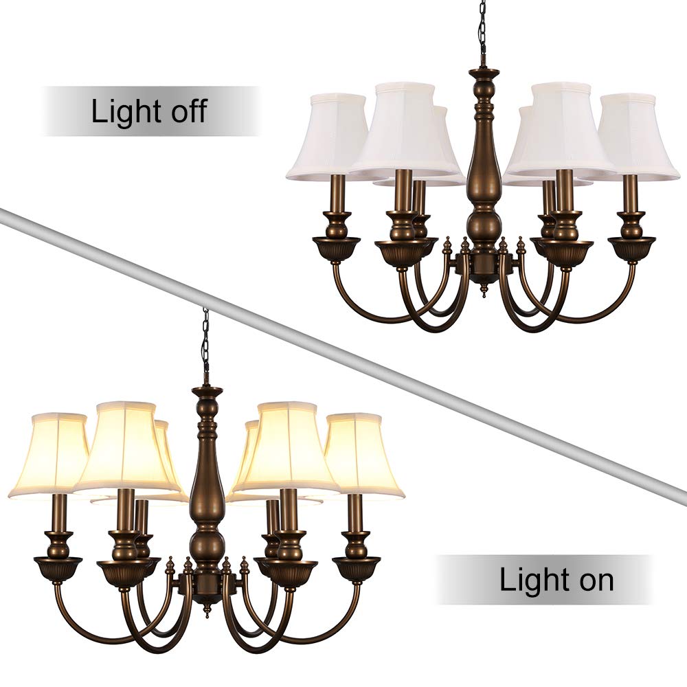 Wellmet six-piece package of clip-on chandelier shades