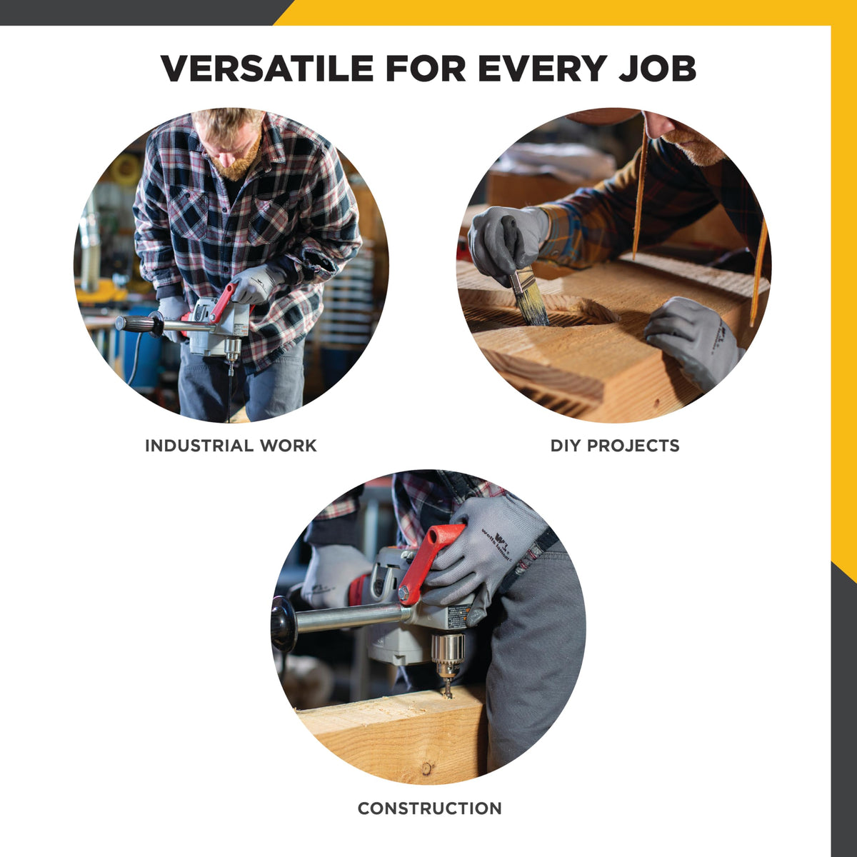 Wells Lamont 10-pair pack offers color variety for on-site versatility.