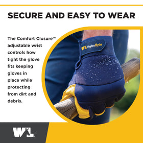 Wells Lamont adjustable wrist closure ensures a secure, tailored fit.