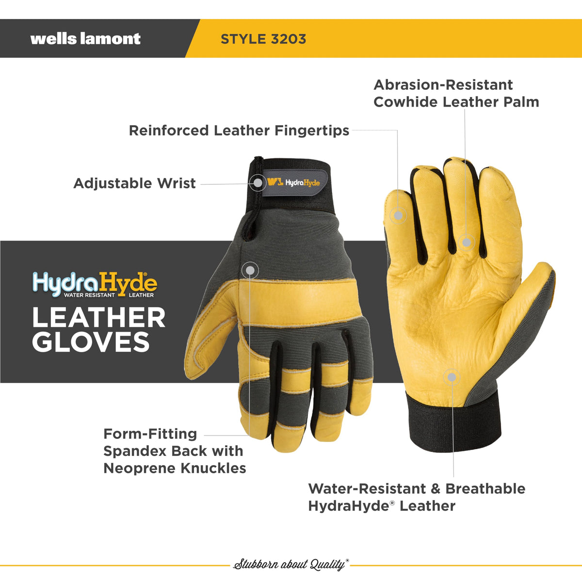 Wells Lamont back-view of gloves highlighting flexibility and fit.