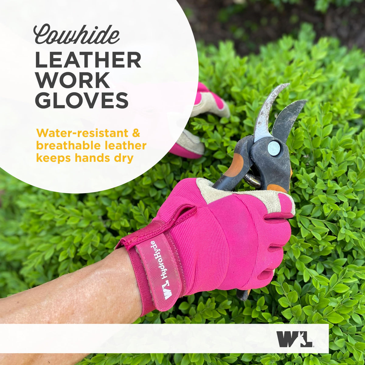 Wells Lamont HydraHyde gloves back: breathable stretch fabric for cool, flexible wear.