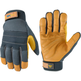 Wells Lamont HydraHyde gloves front view show durable cowhide for hard outdoor tasks