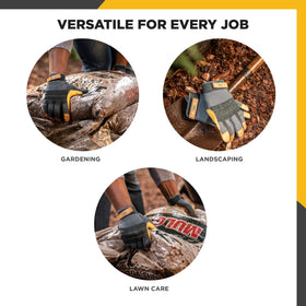 Gardening scene with Wells Lamont HydraHyde gloves showing protection and dexterity