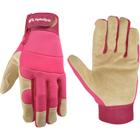 Wells Lamont HydraHyde gloves palm: durable split-leather grip for demanding tasks.