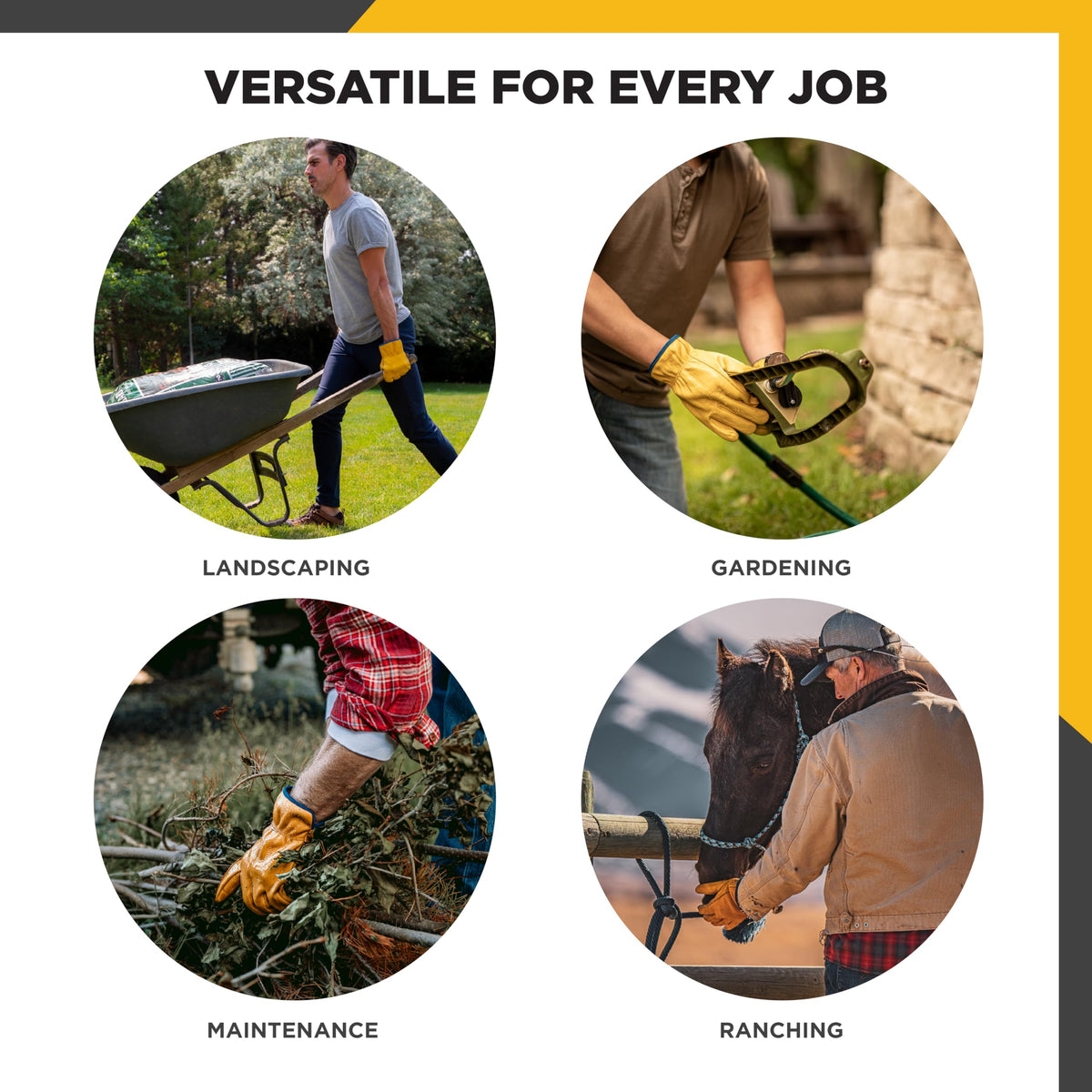 Slip-on wrist design provides secure fit during transitions between chores.