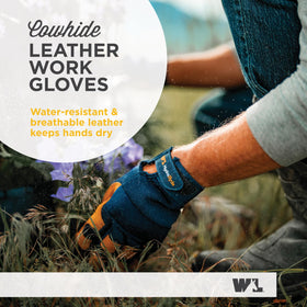 Wells Lamont HydraHyde water-resistant leather protects hands in wet conditions.