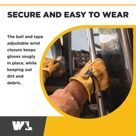 Wells Lamont adjustable wrist keeps dirt out during work.