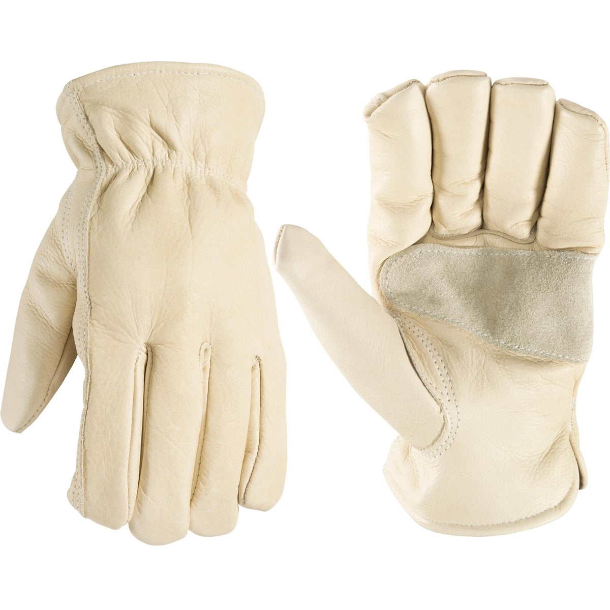 Wells Lamont leather work gloves beige offer durable protection for tough tasks.