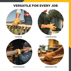 Wells Lamont grain cowhide gloves offer durable protection against abrasion