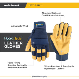 Wells Lamont adjustable-closure-wrist provides secure, comfortable fit on the job.