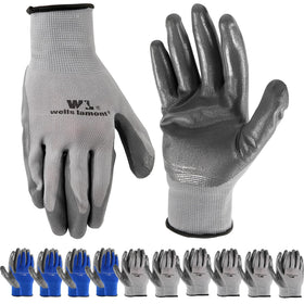 Wells Lamont nitrile gloves with palm coating for abrasion resistance on tough tasks.