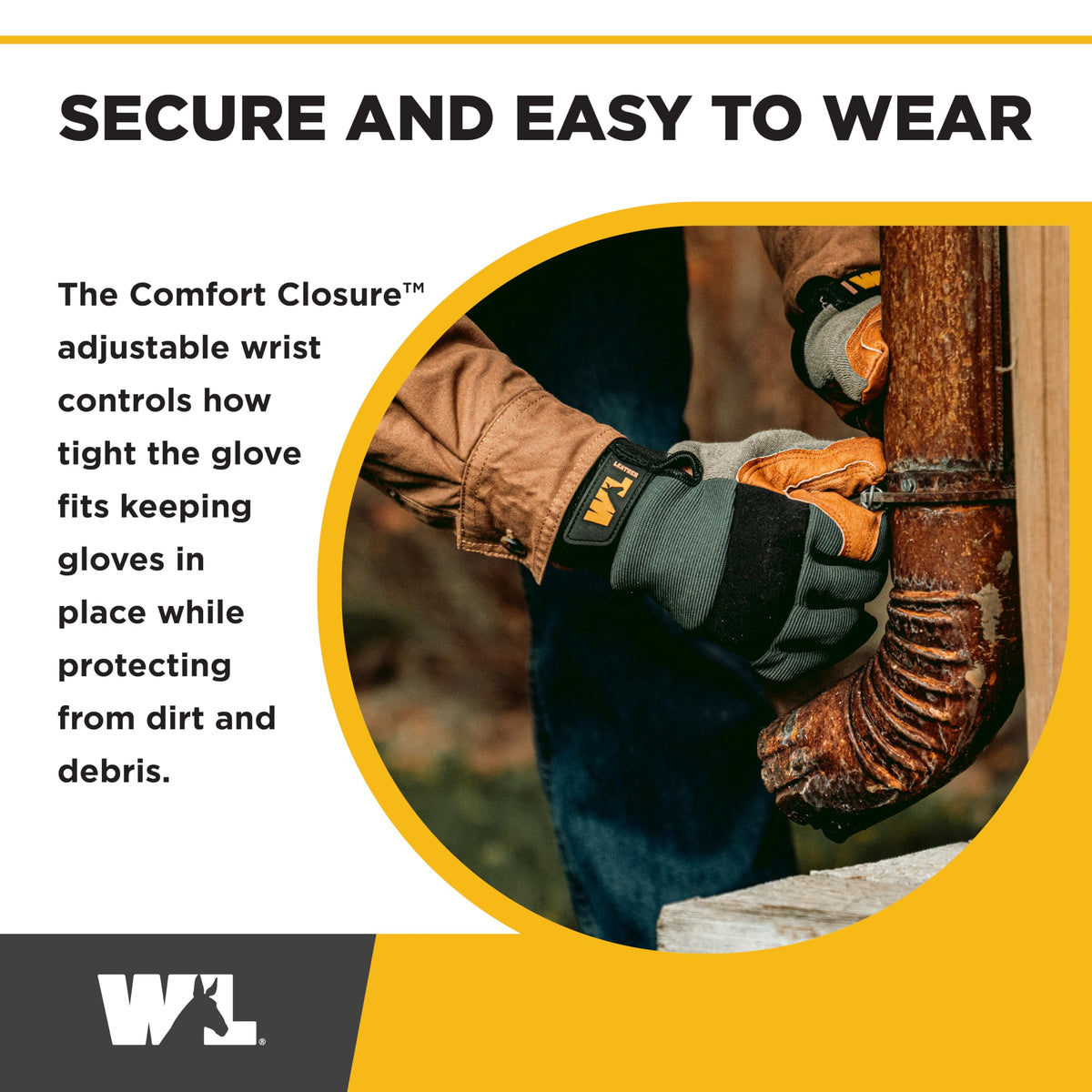 Wells Lamont reinforced-palm-fingers deliver lasting grip on tools.