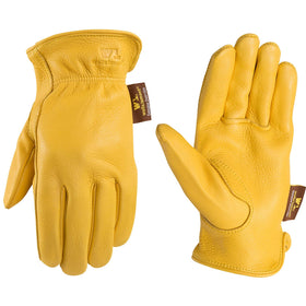 Wells Lamont Women’s deerskin gloves on hand showing comfortable fit