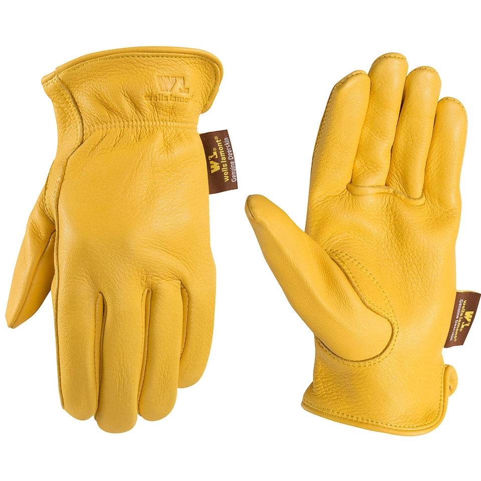 Wells Lamont Women’s deerskin gloves on hand showing comfortable fit