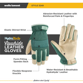 Wells Lamont HydraHyde glove shown protecting hands during gardening tasks