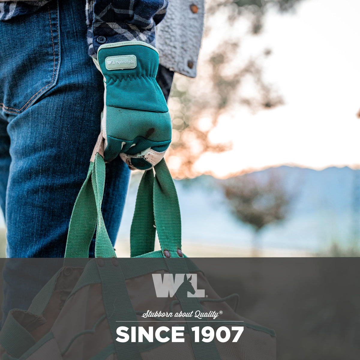 Wells Lamont HydraHyde green color glove for versatile garden tasks