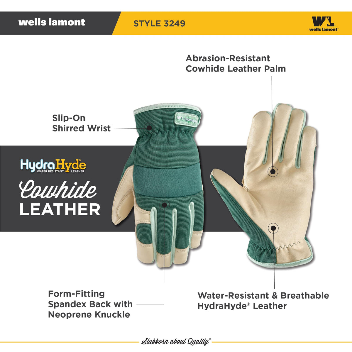 Wells Lamont HydraHyde slip-on elastic wrist allows easy on/off