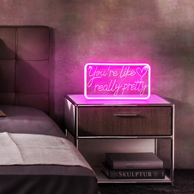 welltodo neon sign USB powered with power bank for portable setup