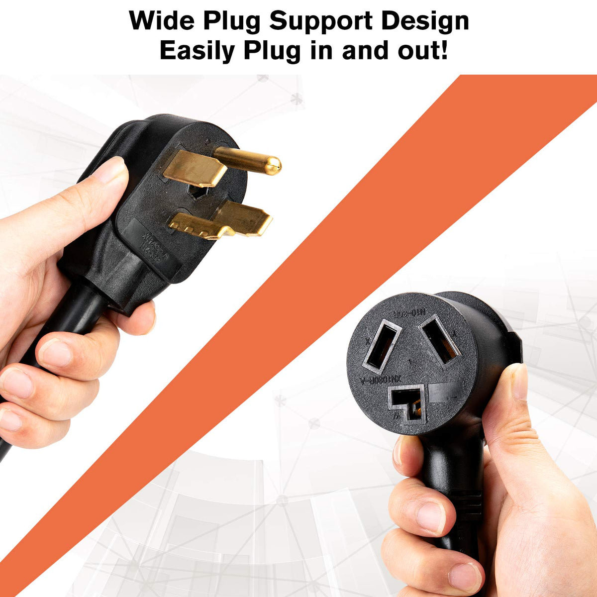 Welluck 10 AWG copper wiring supports up to 30A.