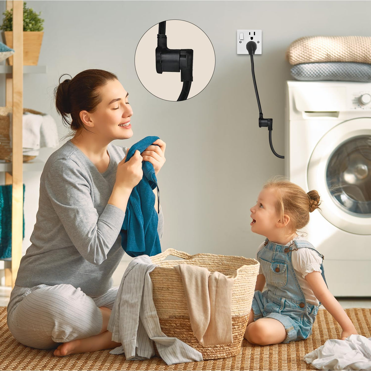 Welluck dryer outlet adapter supports 125V and 250V outlets.