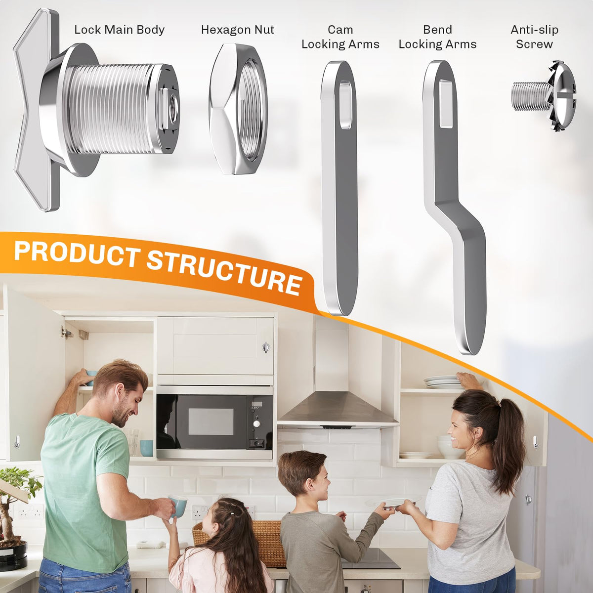 WELLUCK RV storage latch installed on cabinet or door for safe travel.