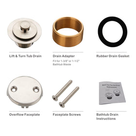WELLUP brushed nickel finish on drain kit for long-lasting bathroom hardware.