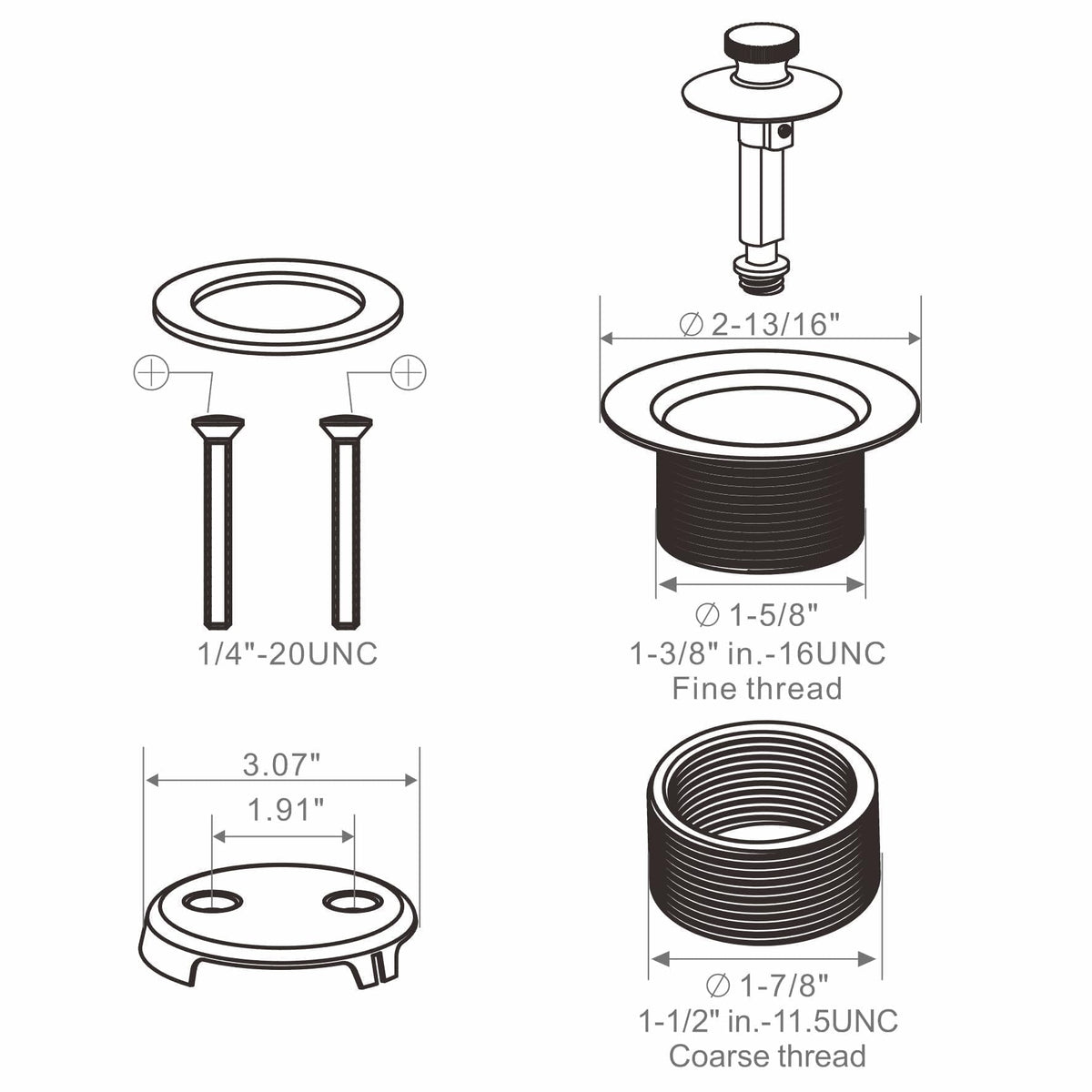 WELLUP components laid out for easy installation and reliable seal.