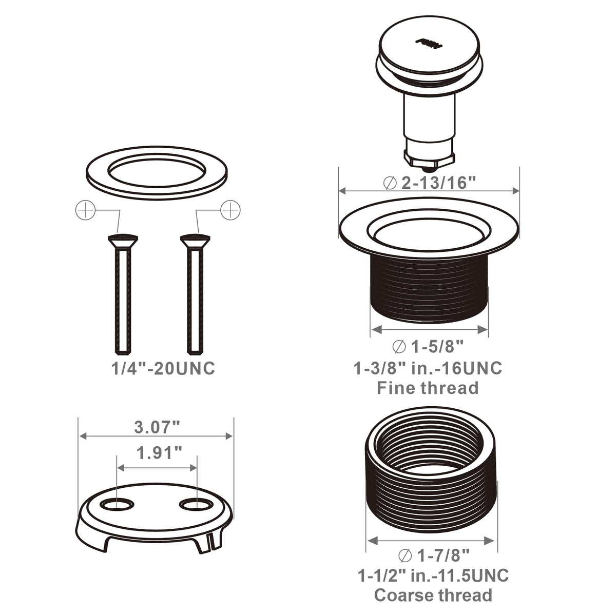 WELLUP includes screws, washer, and adapters for flexible installation.