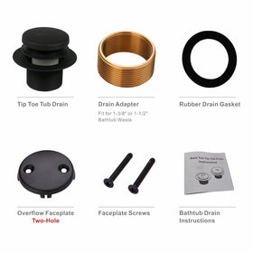 WELLUP matte black drain stopper highlighting simple push-to-close operation.