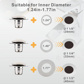 Wellup 2-in-1 drain stopper delivering reliable seal and filtration