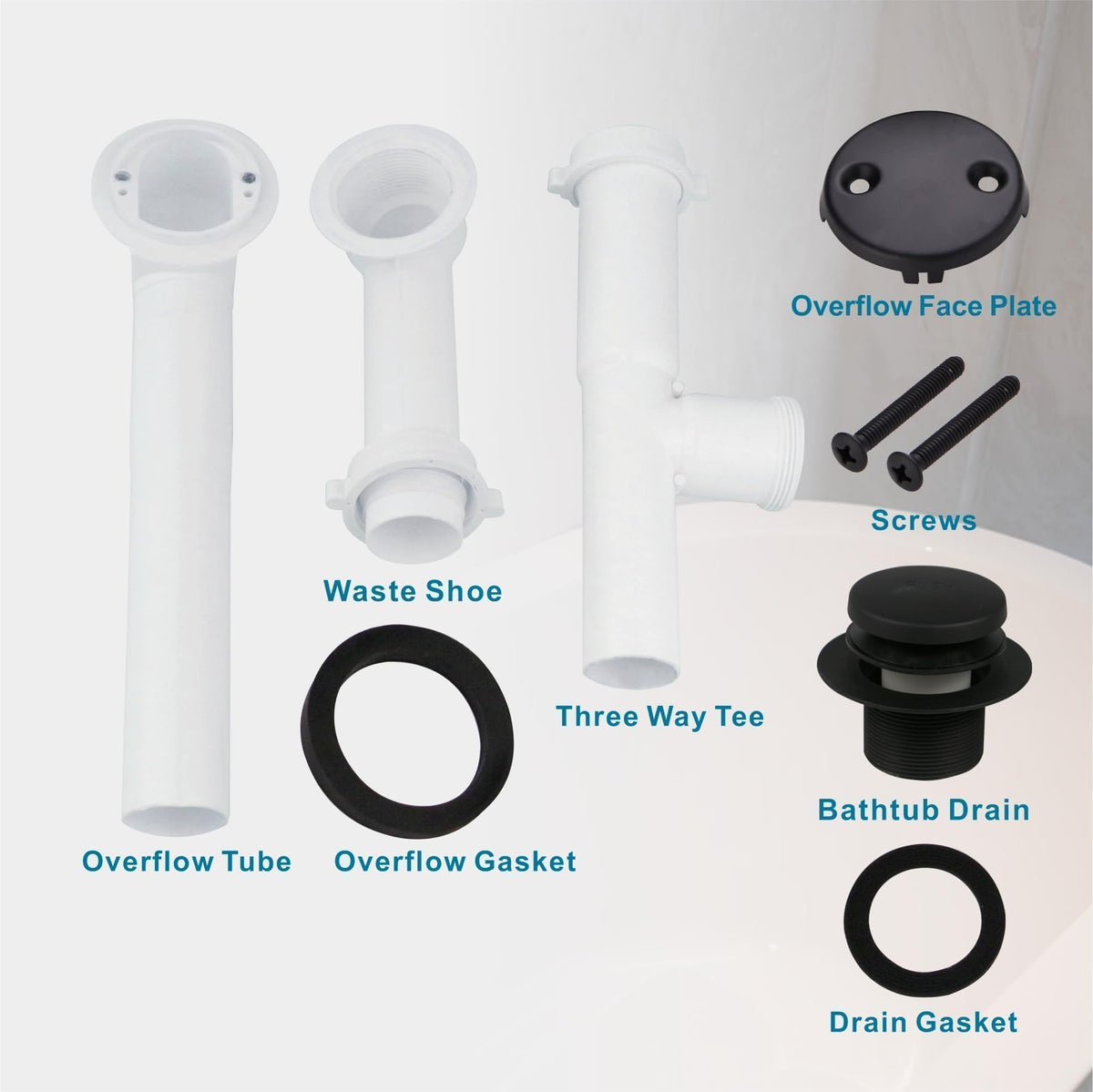 WELSAN 1-1/2 inch PVC tube fits standard bathtubs