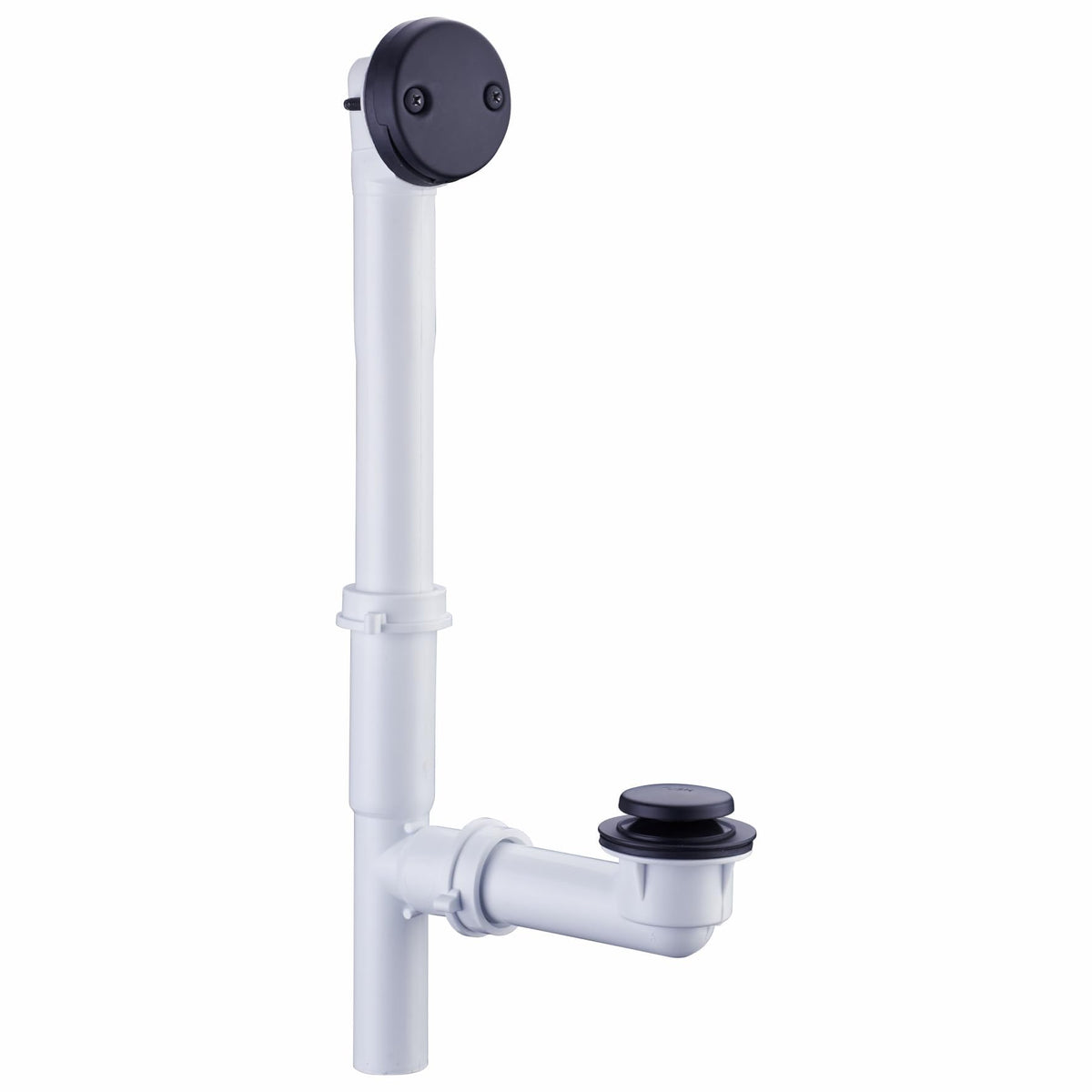 WELSAN matte black tub drain kit toe stopper for easy water control