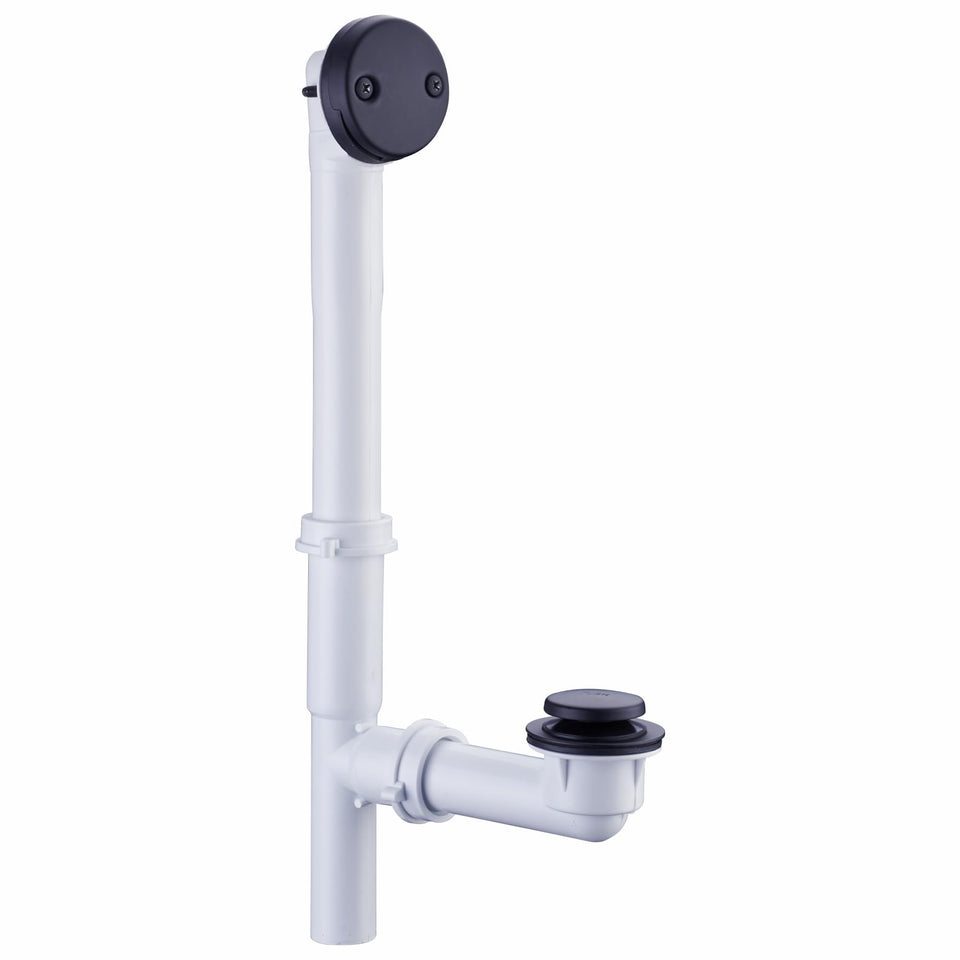 WELSAN matte black tub drain kit toe stopper for easy water control