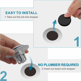 WELSAN brass core stopper with chrome finish offers durable, smooth operation.